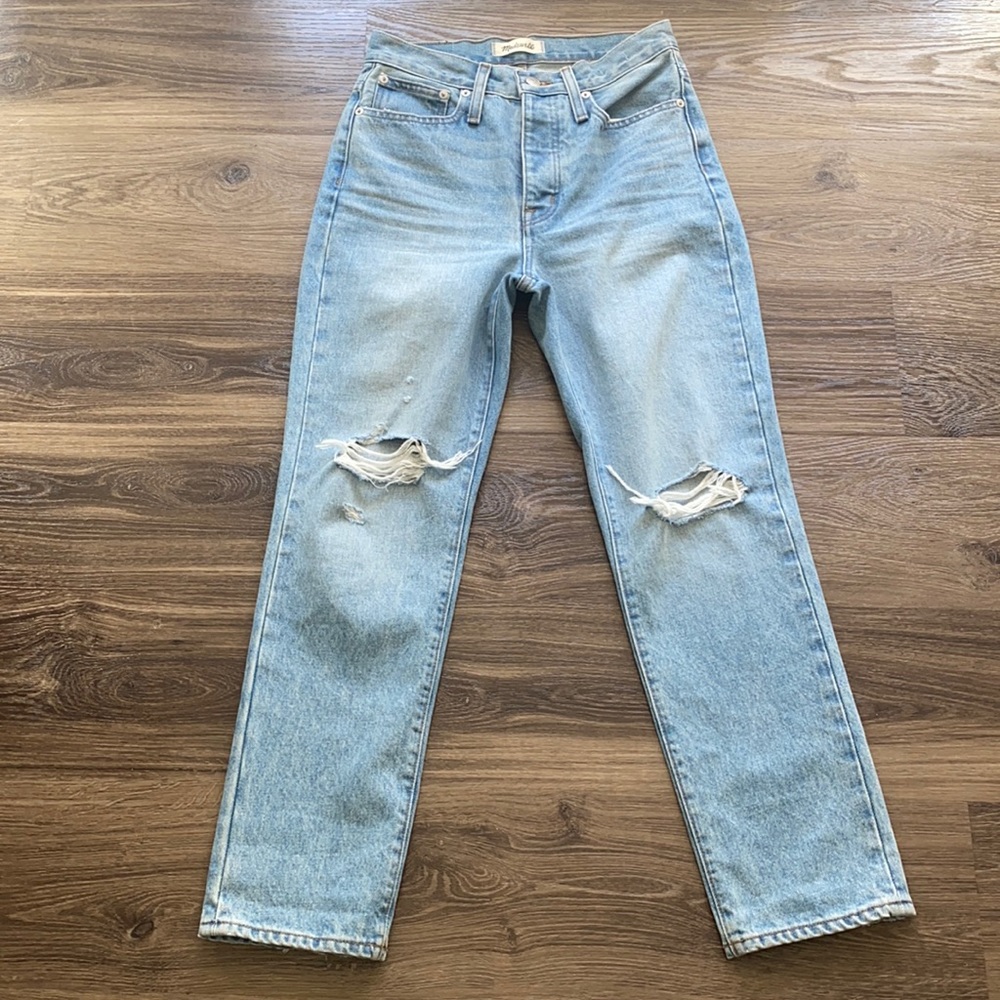 Madewell Classic Straight Ripped Jeans